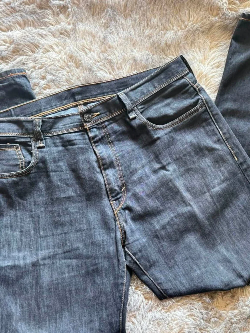 Levi's 569 Loose Straight Jeans Mens 36x32 Black Dark Wash Denim Flap Pocket